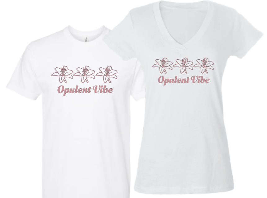 Lily Stem Logo Boho T-Shirt - Opulent Vibe Graphic Tee | Opulent Vibe